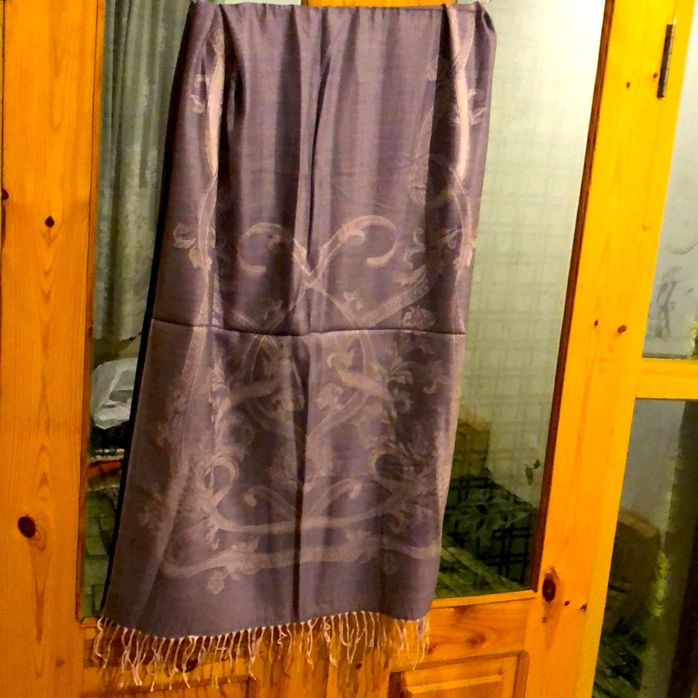 AUTHENTIC PASHMINA acrylic purple two tone stole - Picture 1 of 4